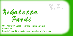 nikoletta pardi business card